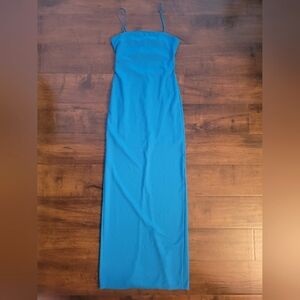 Alice + Olivia Nelle Spaghetti Strap Cutout Maxi Dress Ocean Blue Size 0